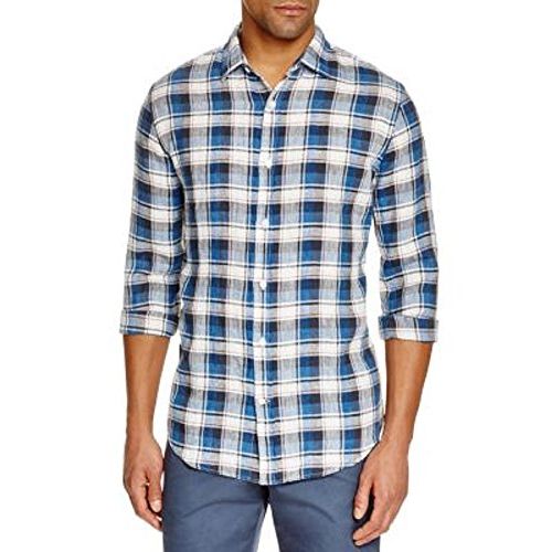 Plaid Linen Button-Down Shirt